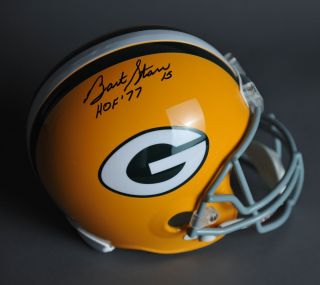 Bart Starr Signed Autographed Green Bay Packers Helmet HOF 77 Tristar 