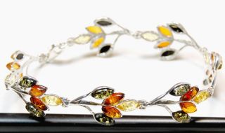 PN4572 10 5g Authentic Baltic Amber 925 Sterling Silver Bracelet 