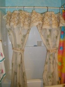tropical palm tree shower curtain liner set bamboo