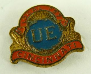   Cincinnati UE Ohio Screw Back Lapel Pin Union Made Bastian Bros