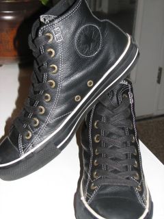 Converse Leather Black All Star High Top Men Size 7