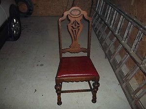 Vintage Antique Wooden Chair Re covered Unknown Date EST 1900 1950