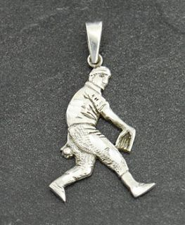 Sterling Silver Baseball Pitcher Player Charm Pendant