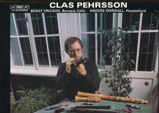 Clas Pehrsson LP Bis 48 Germany Recorder Harpsichord Baroque 