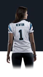    Cam Newton Womens Football Away Limited Jersey 477430_100_B_BODY