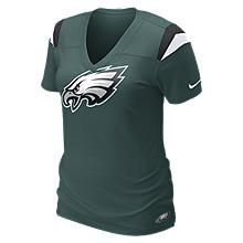 Nike Fashion V Neck NFL Eagles Womens T Shirt 469944_339_A