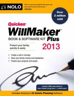Quicken WillMaker Plus 2013 Edition Book and Software Kit by Nolo 