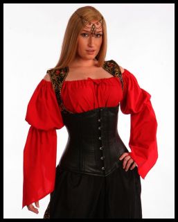 RENAISSANCE MEDIEVAL DISNEY CRUISE PIRATE WENCH RED COSTUME CHEMISE 