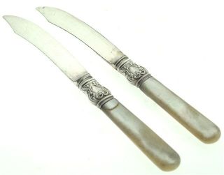 Landers, Frary & Clark Sterling and Mother of Pearl Set of (2) Fruit 