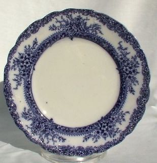 New Wharf Pottery Plymouth Plate Flow Blue 8 Burslem England