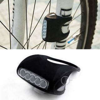 Cycling Bike Bicycle 7 LED Black Silicone Frog Lamp Warning Rear 