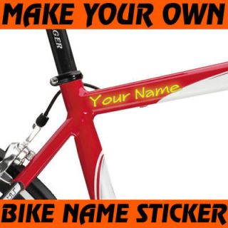 custom bike frame stickers decal with your text time