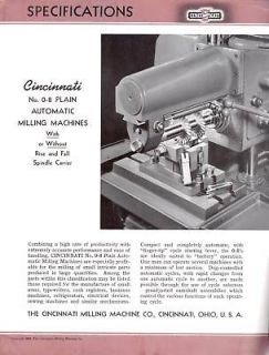 1941 cincinnati milling machines specs machine tools 