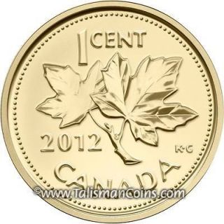 Canada 2012 Farewell to Penny Pure Gold 1/25 Ounce Proof One Cent