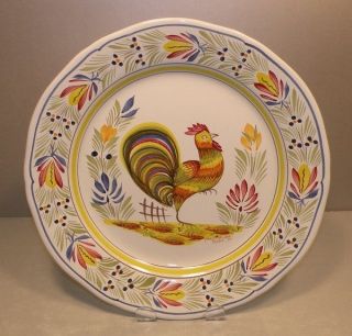 NEW Old days Wall Plate Number 1 with a Rooster   Henriot Quimper New