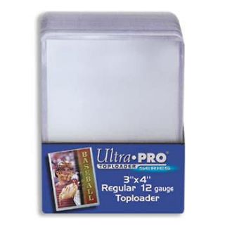 100 ULTRA PRO 3x4 Sports Card Toploaders + FREE SLEEVES 