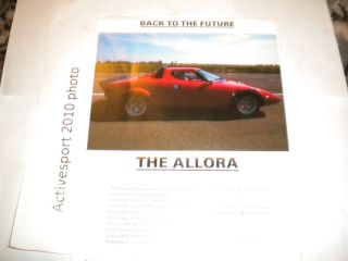 Allora kitcar sales brochure 1 page lancia stratos lookalike lancia 