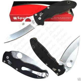 spyderco manix 2 folding knife g 10 plain edge c101gp2