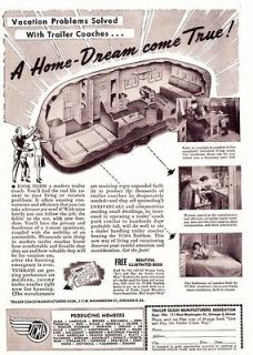 1946 Vintage ad Trailer Coaches Manufacturers American Becker Hoosier 
