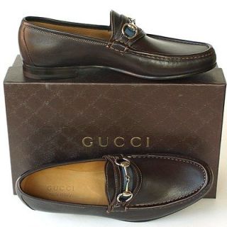 GUCCI New Mens Horsebit Leather Shoes sz 12.5 D Authentic Italy Web 