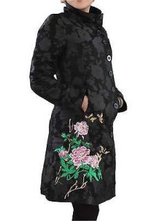 new 2012 desigual black coat jacket size 38 m # t82