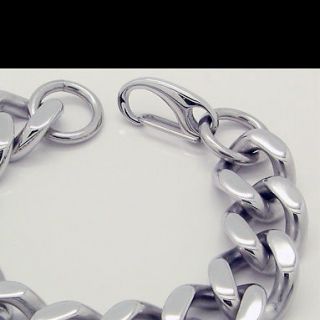 COOL HEAVY CUBAN CURB CHAIN Stainless Steel Link Bracelet 8.7 18mm 