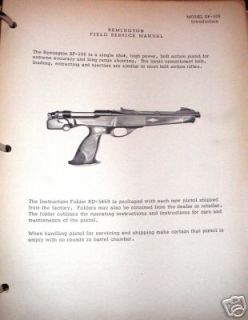 remington field service manual model xp 100 gunsmith time left