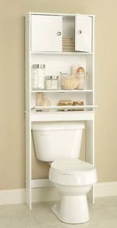 White Spacesaver Cabinet Bathroom Bath Room Toilet Storage Drop Door 