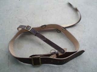 italian officer brown leather belt and bandoleer wwii from france