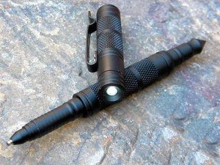 Black Tactical Pen W/ LED   Self Defense Tool THD163 60BKLED