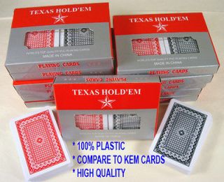 100% PLASTIC CASINO JUMBO INDEX POKER PLAYING CARDS  36 DECKS   NEW