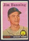 1958 TOPPS BASEBALL 115 JIM BUNNING VG EX DETROIT TIGERS WITH FREE 