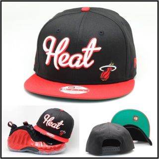New Era Miami Heat Snapback Hat For The Air Foamposite Metallic 