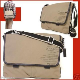 NWT $298 Coach Heritage Web Canvas Messenger Tote Shoulder Laptop Bag 