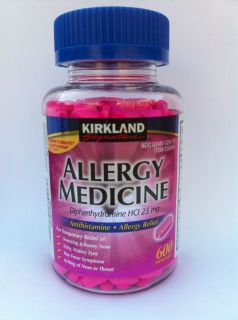 Kirkland Allergy Medicine 25mg 600 Minitabs. Generic Benadryl 