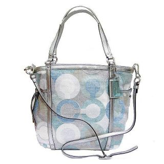 Coach Audrey Metallic Graphic Op Art Cinched North South Tote 19573 