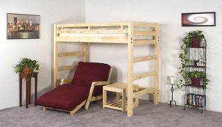 twin liberty loft bed frame solid unfinished pine new easy