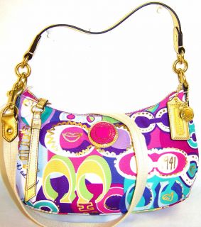  Sis Print Demi Cross Body Shoulder Bag NWT $178 Pink Blue Gold F19426