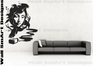 Abstract Indian Ink Lady Wall Sticker bedroom kitchen living room 