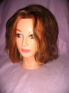 Lot 3 Student Cosmetology Mannequin Heads Used 100% Human Hair