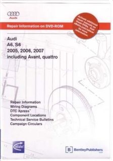 2005 2009 2008 2007 Audi A6 S6 Avant Shop Service Repair Manual DVD 