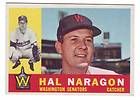 1960 topps 231 hal naragon washington senators ex buy it