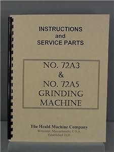 heald 72a3 72a5 grinder instruction parts manual 