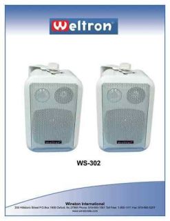 weltron ws 302 indoor outdo or 8 ohm speakers white