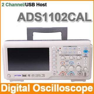atten ads1102cal 100m hz 1g digital oscilloscope 7 lcd express