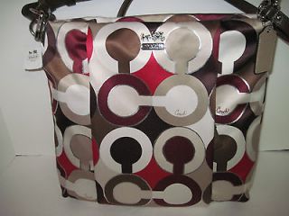   COACH MADISON GRAPHIC OP ART METALLIC ISABELLE 21234 RED MULTI SV $298