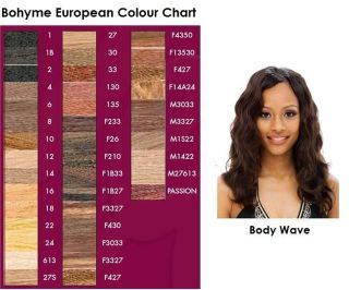 18 Bohyme European Remy AAAA Grade Human Hair Extensions Weft ~ Body 