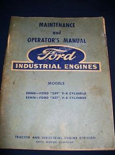   Engines Maintenance and Operators Manual 8RNN 239 8ENN 337 V 8
