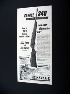 savage model 340 bolt action rifle 1954 print ad time