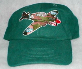 Hat With P 40 Flying Tiger Airplane Collectable Hat Low Profile Dark 